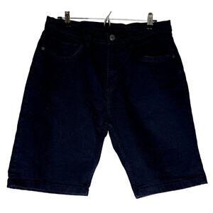 Copper Denim Mens Black Dark Wash Stretch Jean Shorts Size 34 Bermuda Jorts